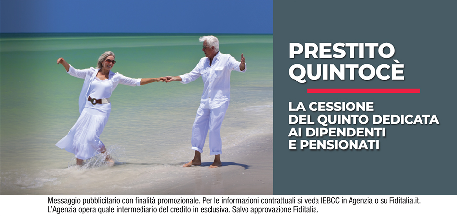 Agenzia Finbi Srl Fiditalia | Biella | Cessione del Quinto Quintocè - Un consulente dedicato per i progetti di dipendenti e pensionati. Messaggio pubblicitario con finalità promozionale. Per le informazioni contrattuali si veda IEBCC in Agenzia o su Fiditalia. it. L’Agenzia opera quale intermediario del credito in esclusiva. Salvo approvazione Fiditalia.